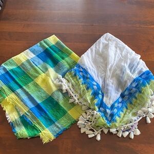 American Eagle Outfitters Blue and Green Scarves